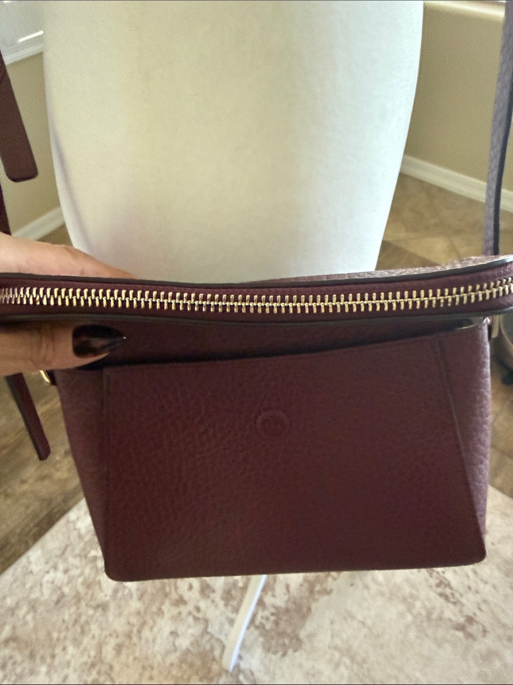 kate spade Plum Pebbled Leather Crossbody Bag with Gold Hardware - Picture 3 of 7